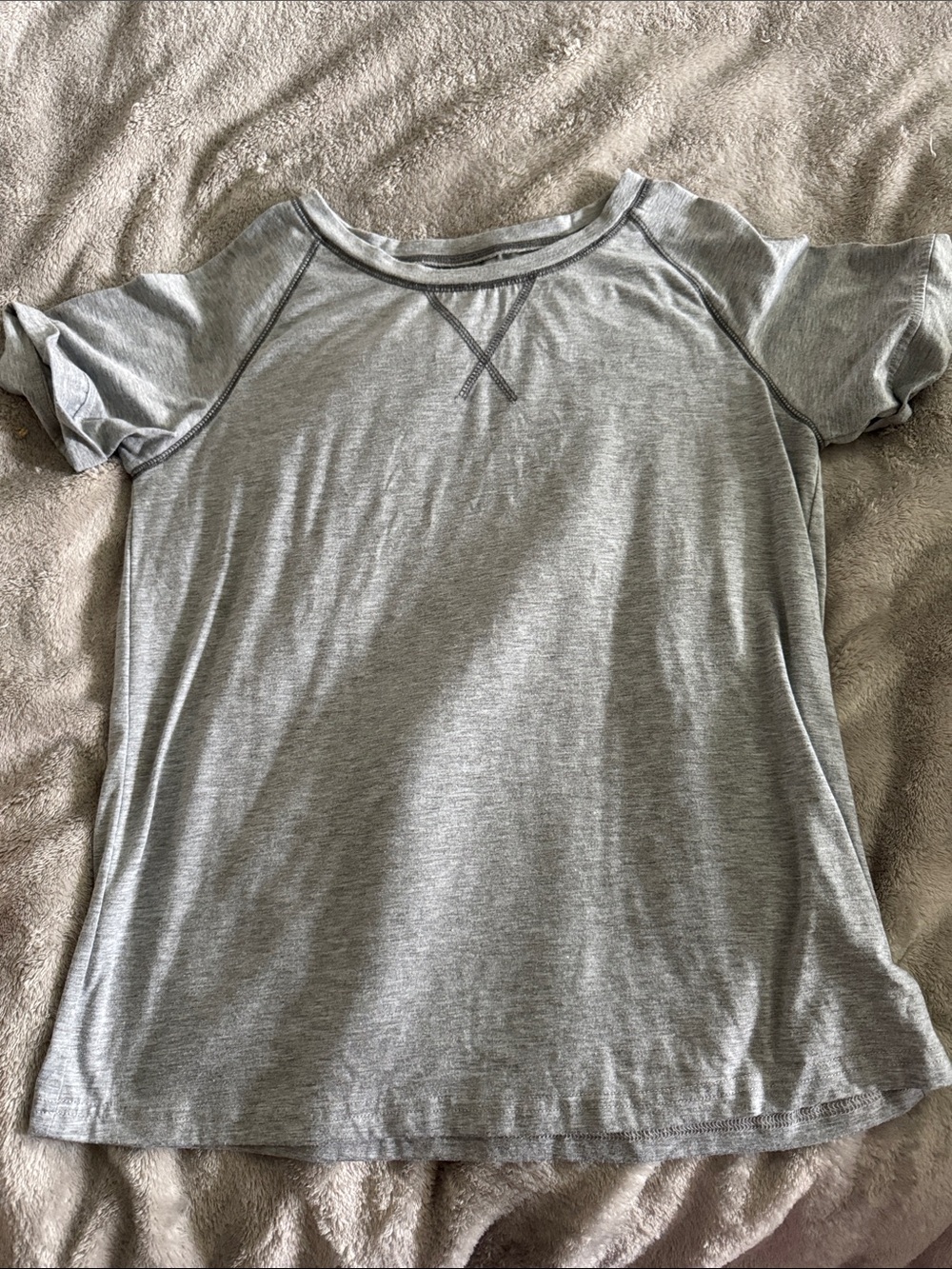 SHEIN Light Gray Short Sleeve Raglan Tee
